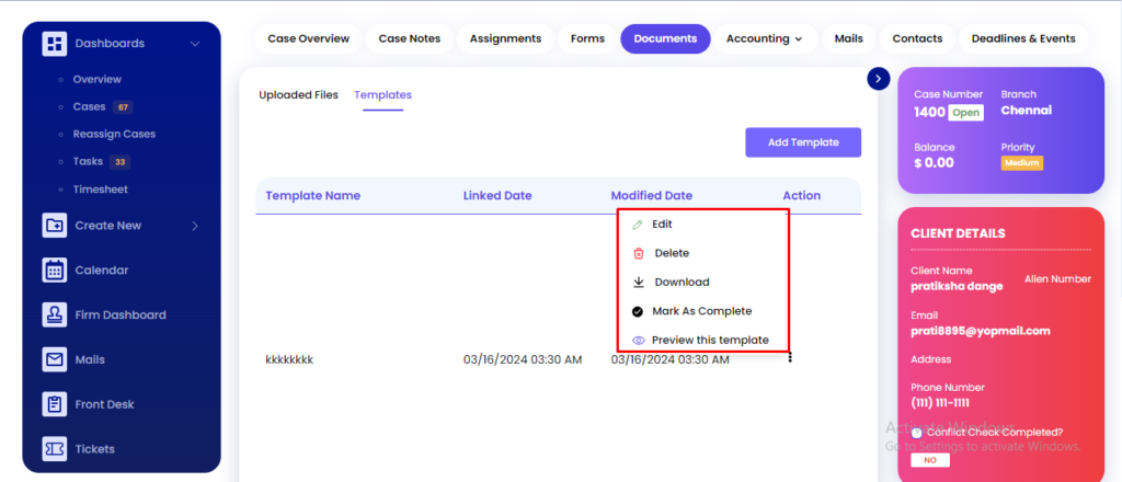 How to use the Template actions? - Help Site